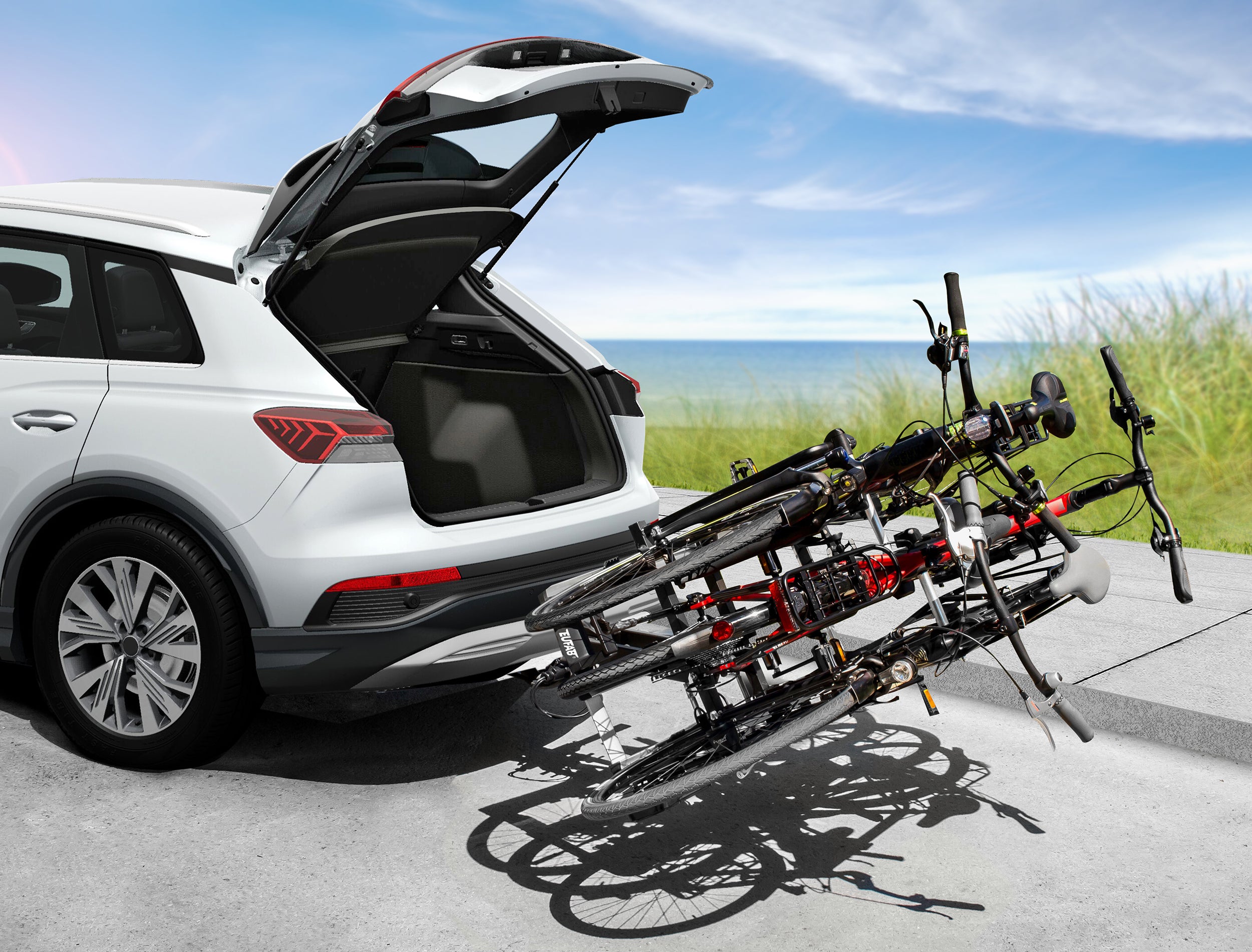Porte-vélos 3 vélos plateforme pliable et basculant PREMIUM III - EUFAB
