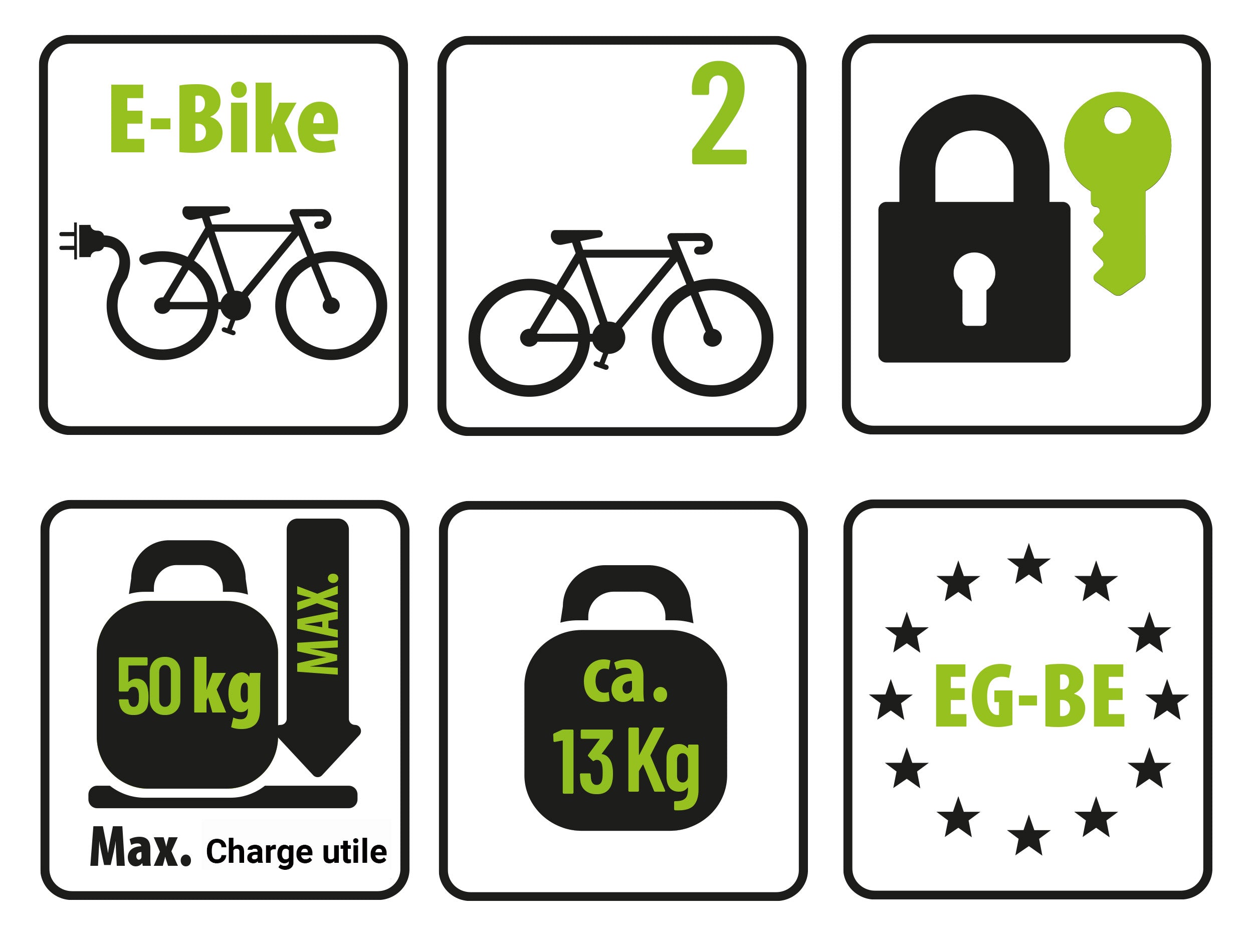 Porte-vélos 2 vélos sur attelage CROW - EUFAB