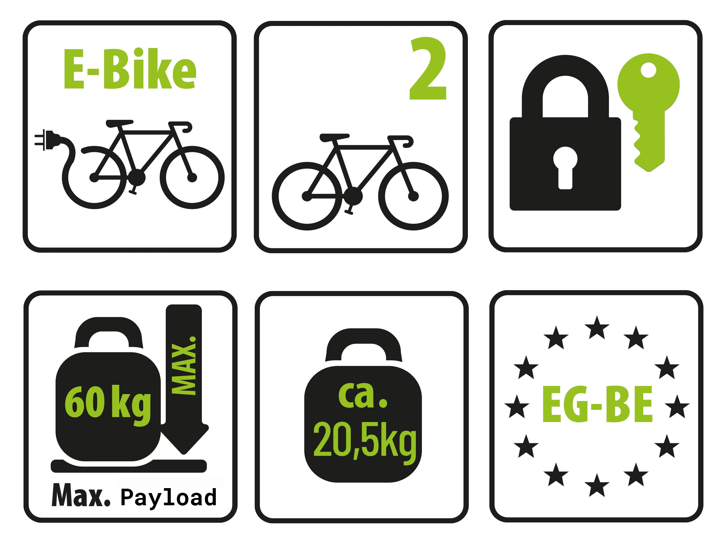 Porte-vélos 2 vélos spécial Portes battantes Fourgon SD260 - EUFAB