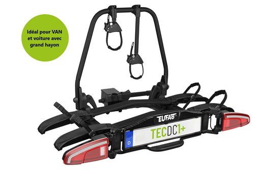 Porte-vélos 2 vélos TECDC1+ pour véhicules à feux leds et grand hayon  - EUFAB
