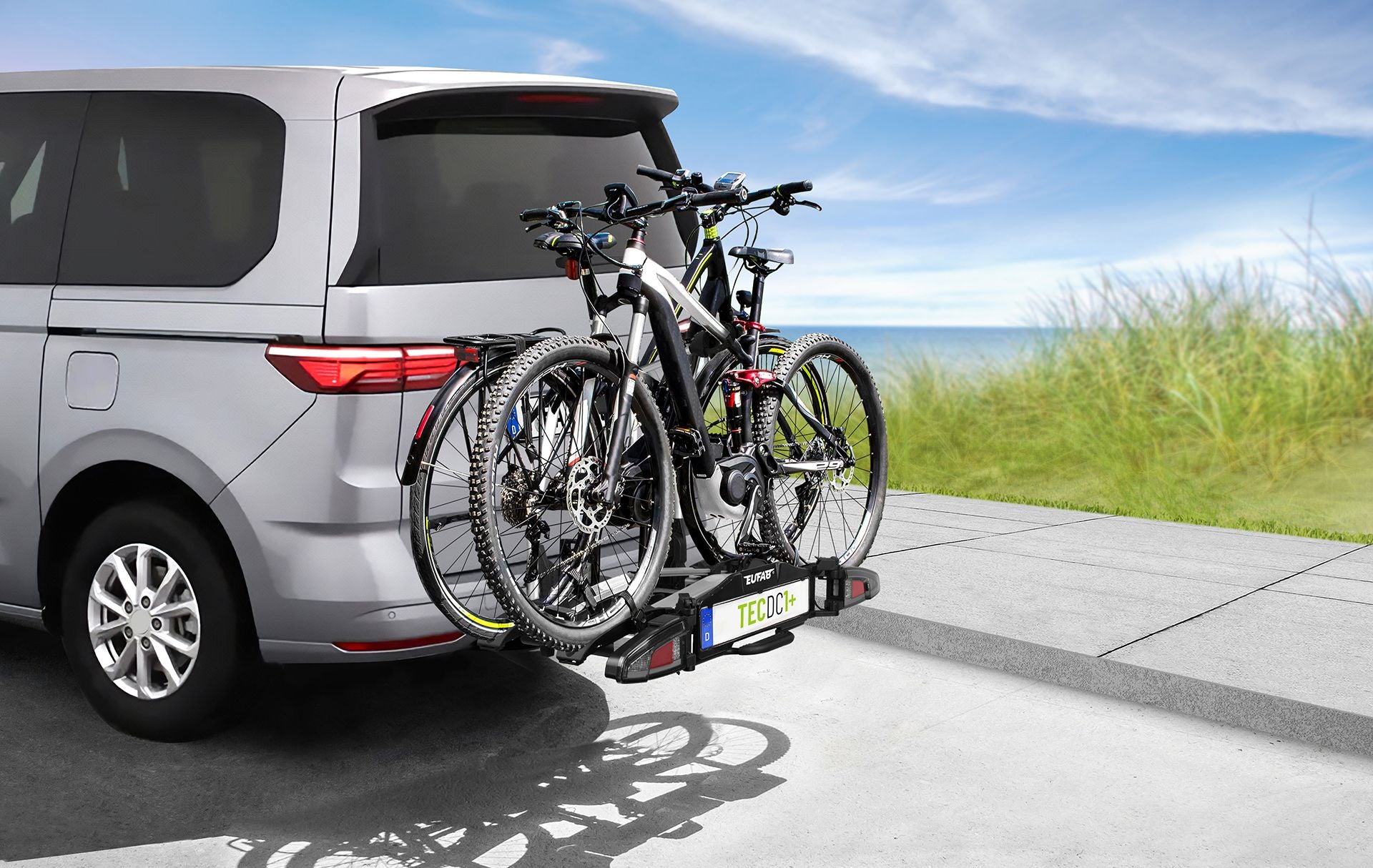 Porte-vélos 2 vélos TECDC1+ pour véhicules à feux leds et grand hayon - EUFAB