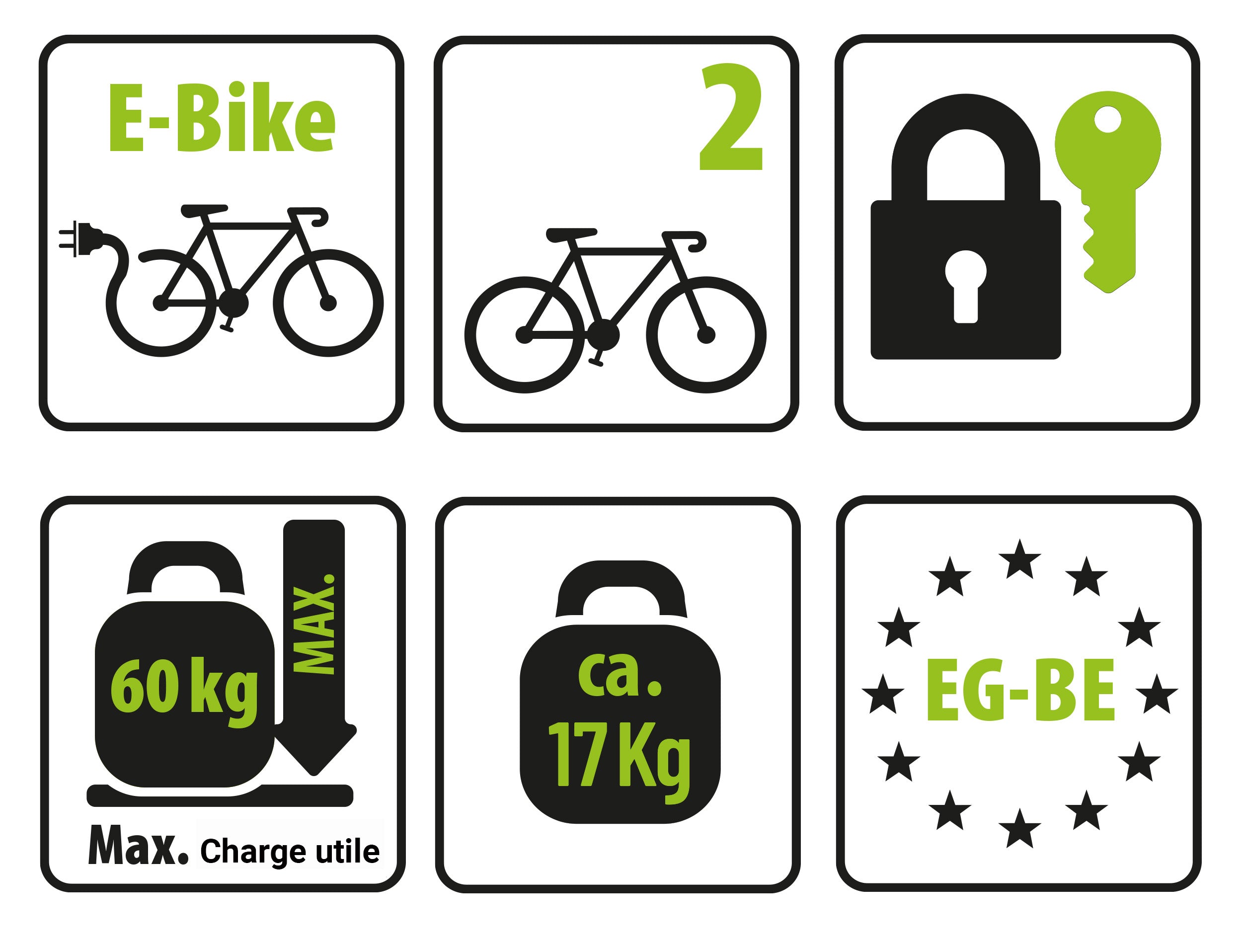 Porte-vélos 2 vélos sur attelage PREMIUM pliable et basculant - EUFAB