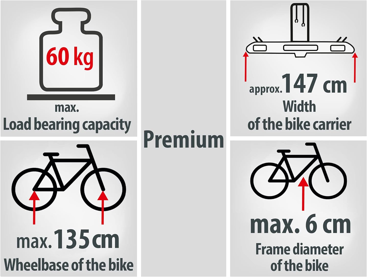 Porte-vélos 2 vélos sur attelage PREMIUM pliable et basculant - EUFAB
