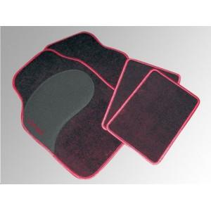 Tapis sol Diamant noir/rouge 4 pcs