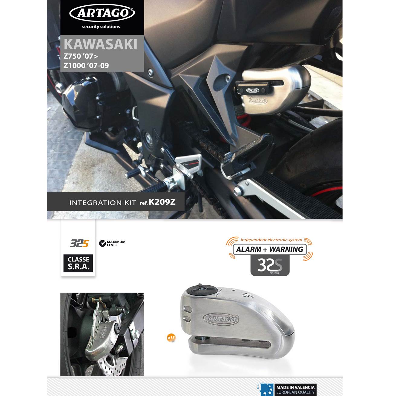 SUPPORT ADAPTABLE 32 KAWASAKI Z1000 (2007-2009) Z750 (2007-?)