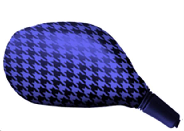 Housse décorative pied de poule bleu ovale