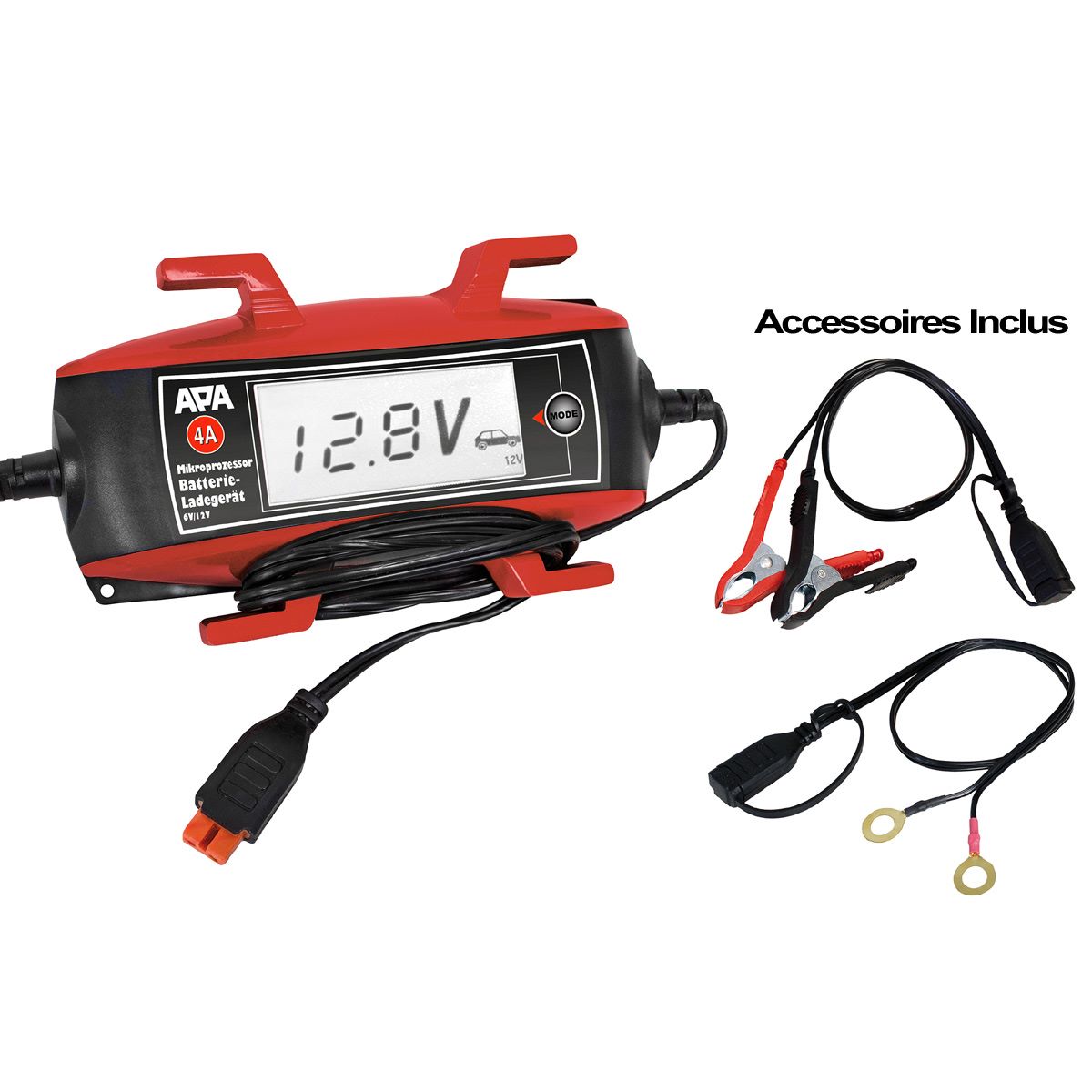 Chargeur de batterie commandé par microprocesseur 6/12V 4A