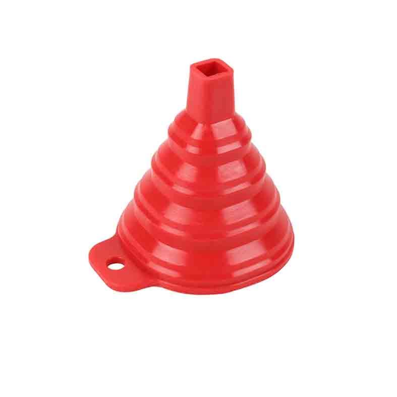 Entonnoir pliable rouge en silicone 9 x 8,7 cm