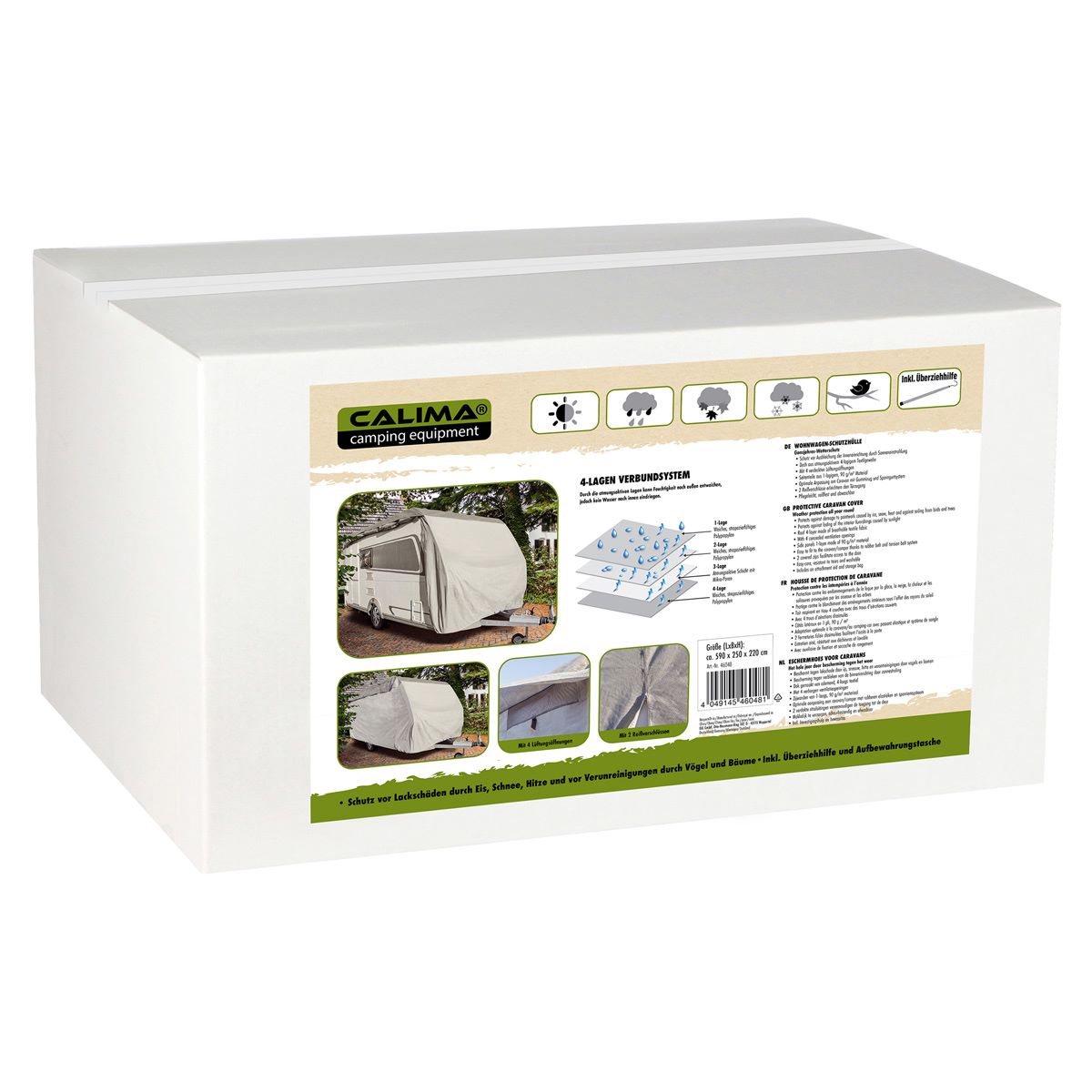 Housse de protection pour caravane 590x250x220cm