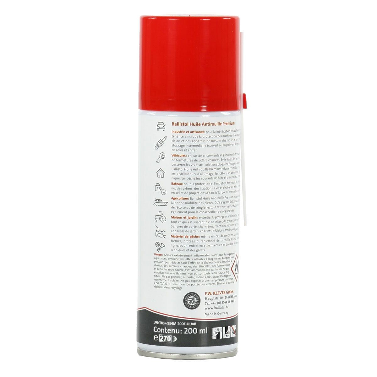 Spray Huile Antirouille Premium BALLISTOL 200 ml