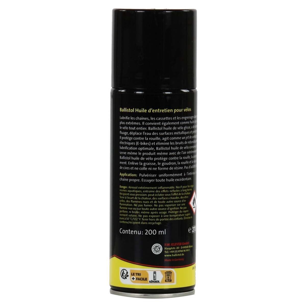 Spray Huile d'entretien pour Vélos BALLISTOL 200 ml