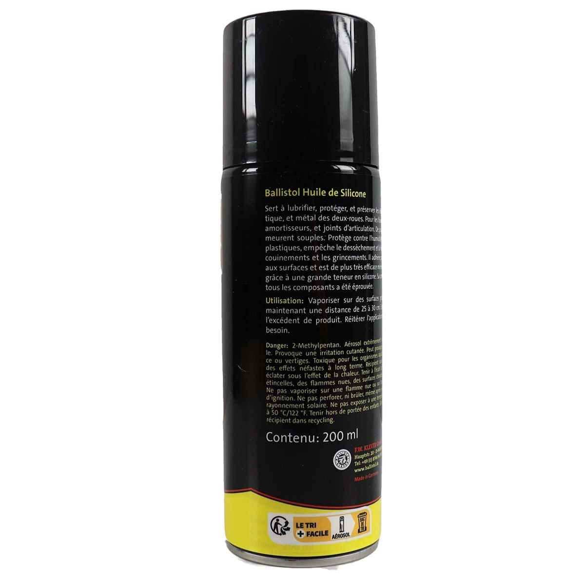 Spray Huile de silicone pour Vélo BALLISTOL 200 ml