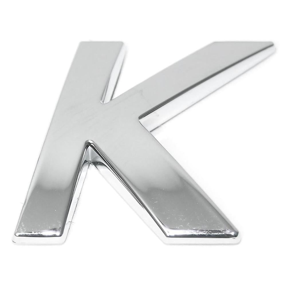 Lettre ''K'' 3D autocollante chromée