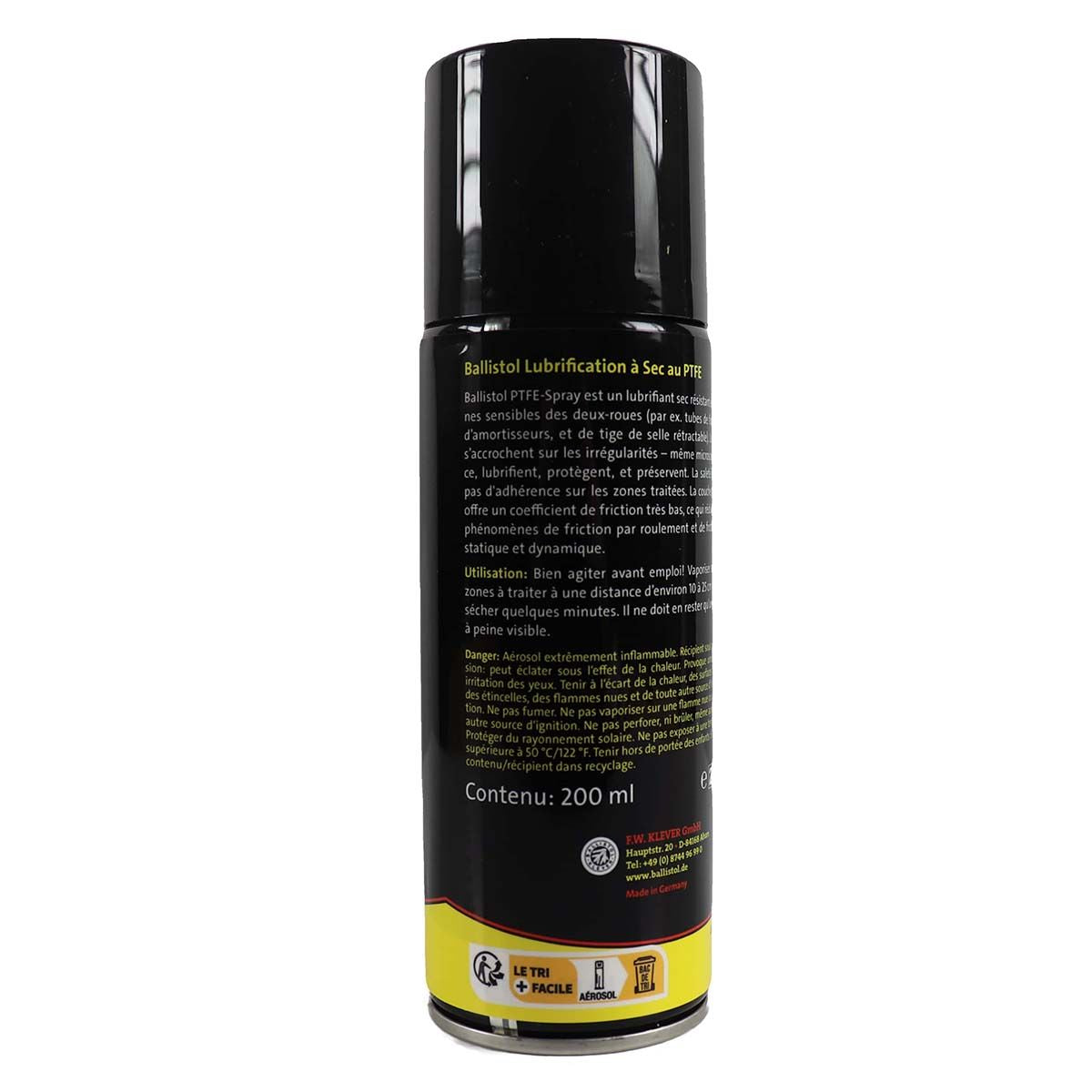 Spray Lubrifiant à sec au PTFE pour Vélos BALLISTOL 200 ml