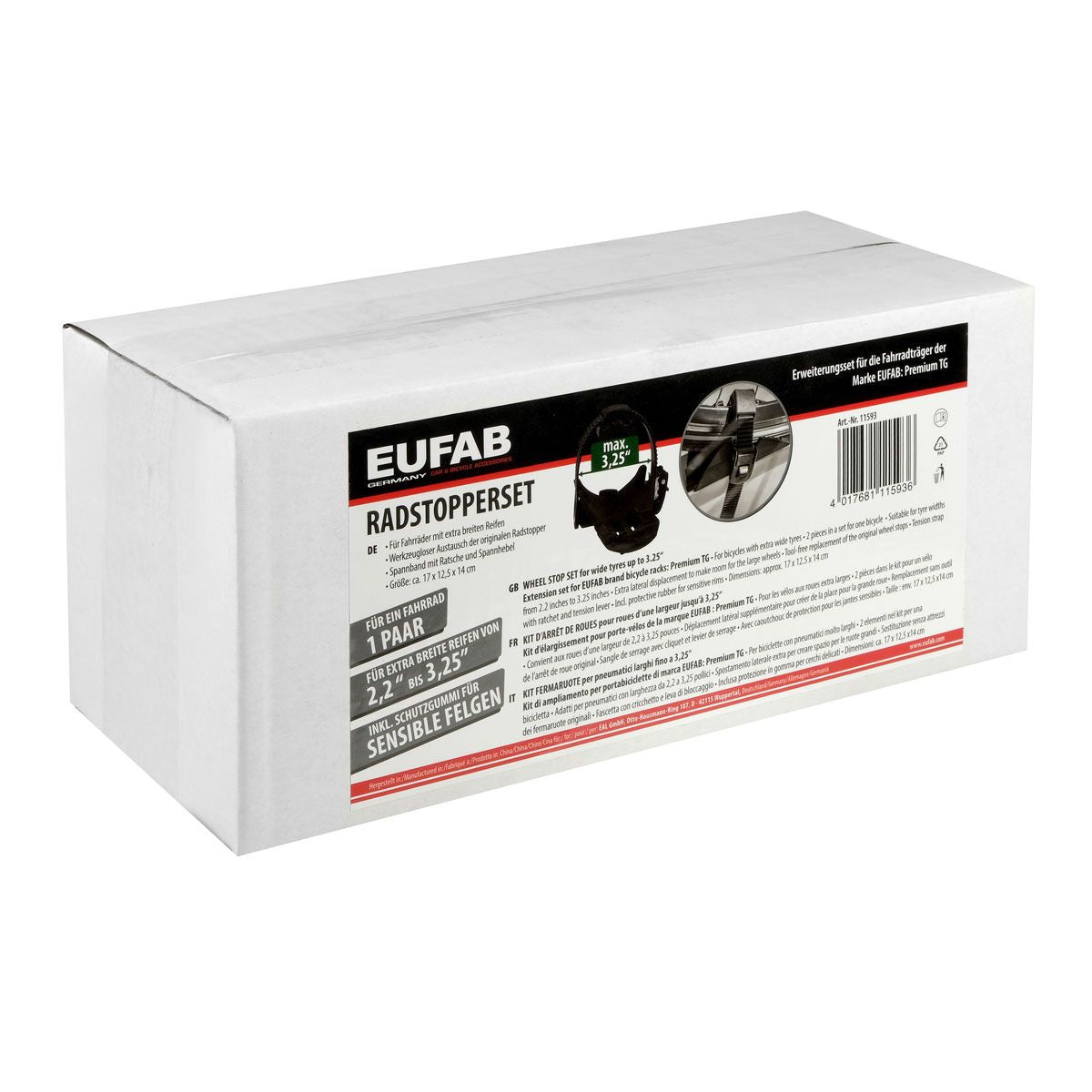 Sabots de roue 3,25 pouces pour porte-vélos PREMIUM TG, PREMIUM FG - EUFAB