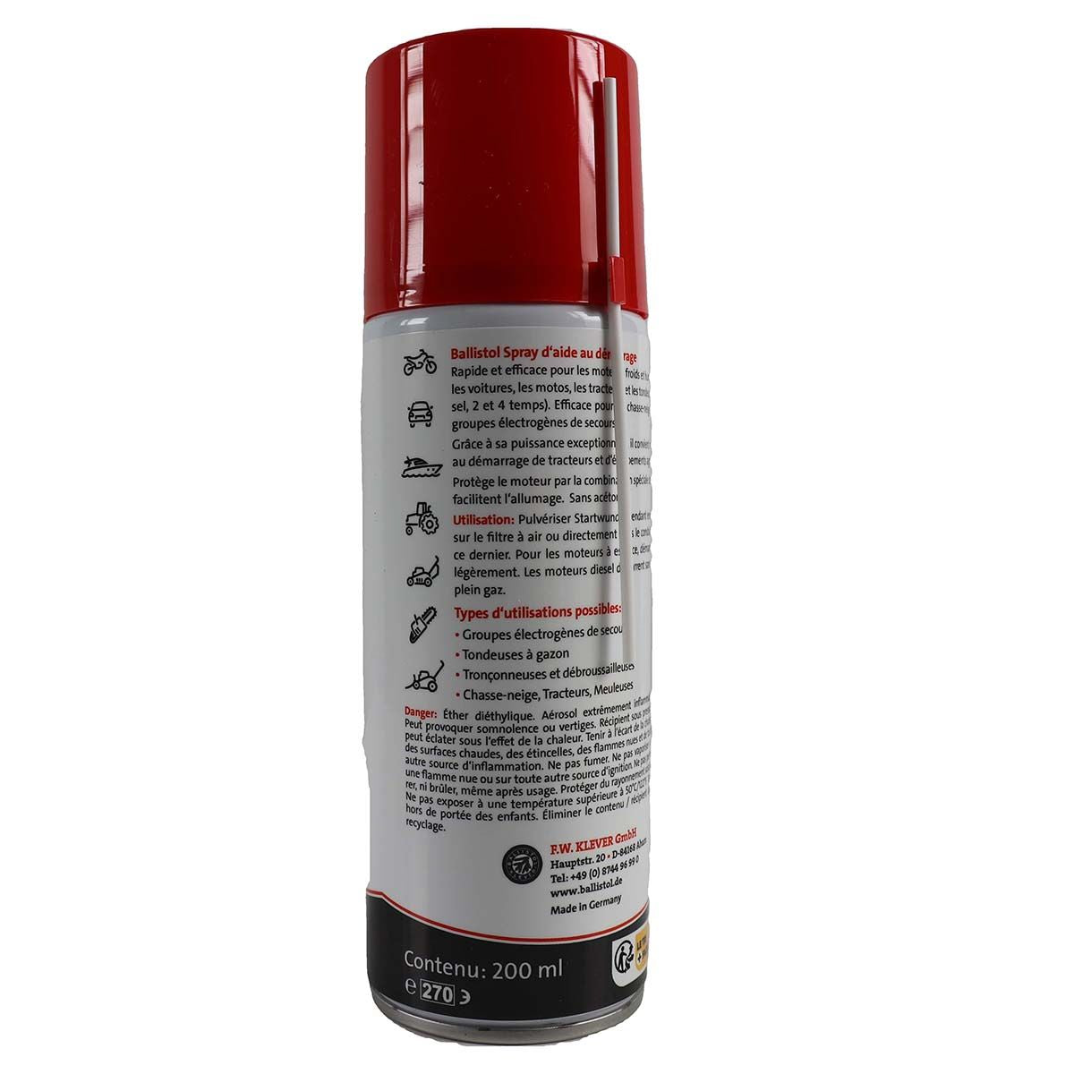 Spray d'aide au démarrage BALLISTOL 200 ml