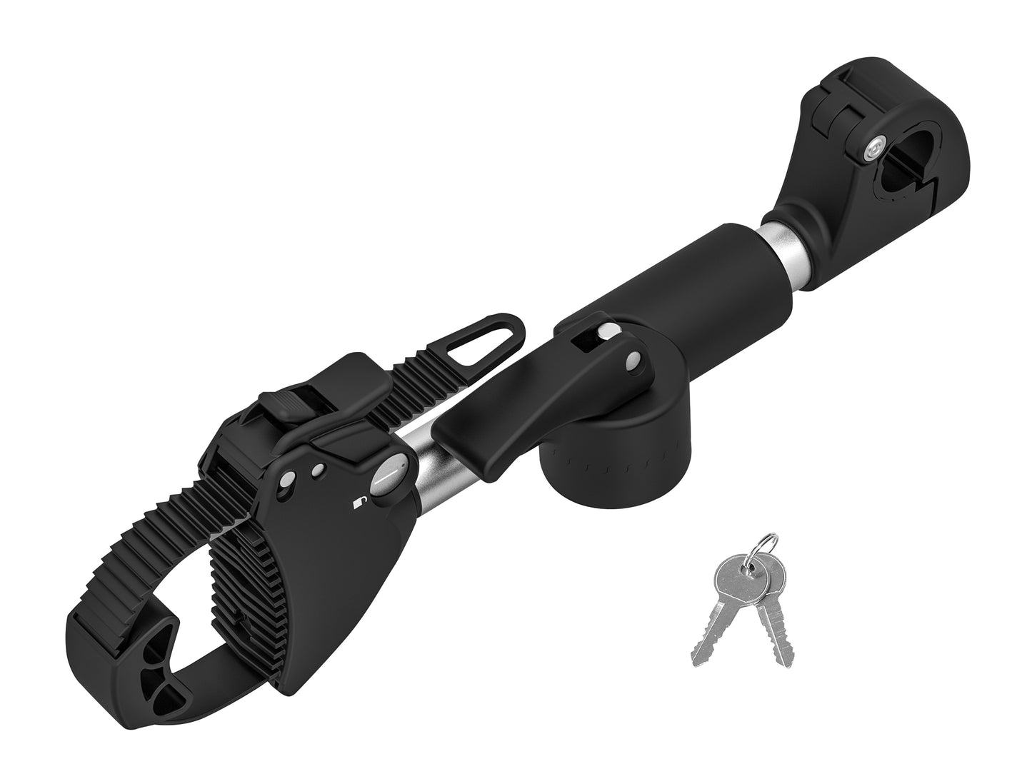 Porte-vélo EUFAB: Fixe-cadre à Strap inclinable Amovible Ø 25 + 30 mm et Antivol 27 cm - Porte-vélos EUFAB