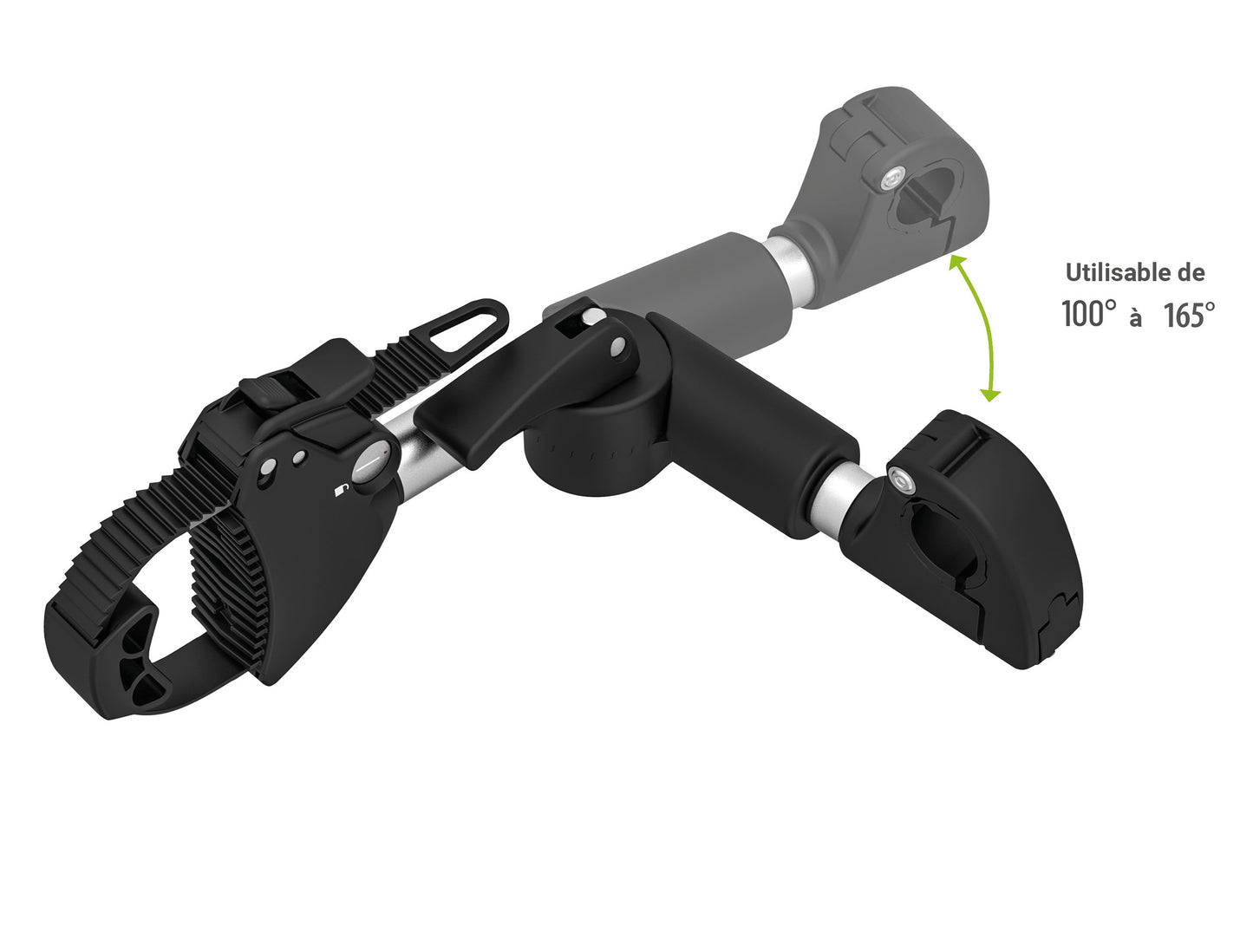 Porte-vélo EUFAB: Fixe-cadre à Strap inclinable Amovible Ø 25 + 30 mm et Antivol 27 cm - Porte-vélos EUFAB