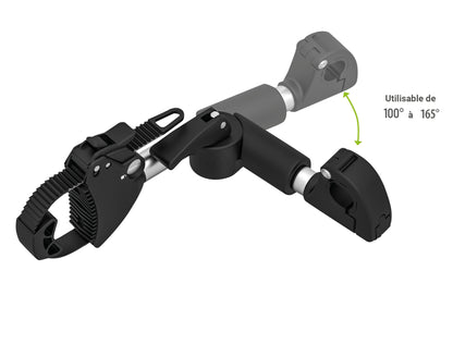 Porte-vélo EUFAB: Fixe-cadre à Strap inclinable Amovible Ø 25 + 30 mm et Antivol 27 cm - Porte-vélos EUFAB