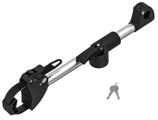 Porte-vélo EUFAB: Fixe-cadre à Strap inclinable Amovible Ø 25 + 30 mm et Antivol 40 cm - Porte-vélos EUFAB