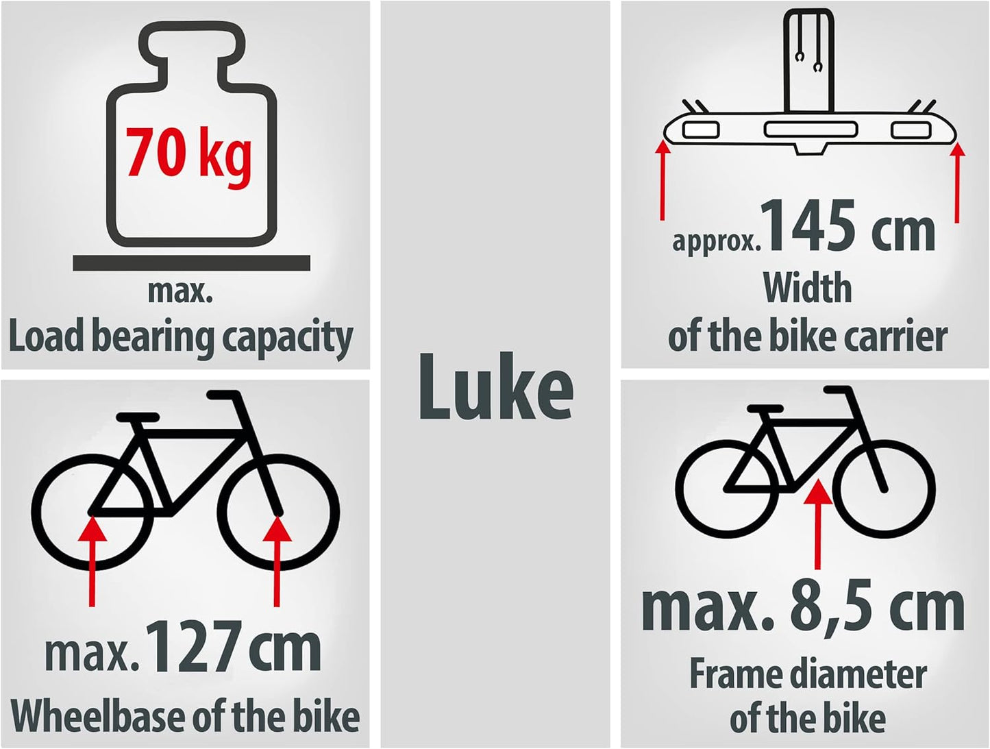 Porte-vélos 4 vélos plateforme basculante LUKE - EUFAB