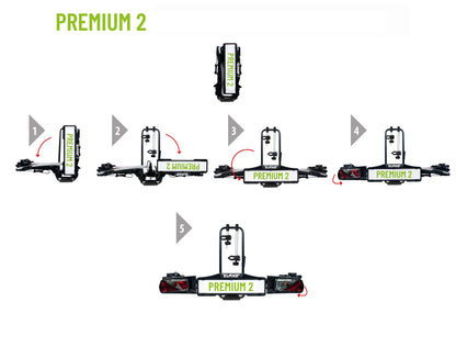 Porte-vélos 2 vélos pliable et basculant PREMIUM II - EUFAB