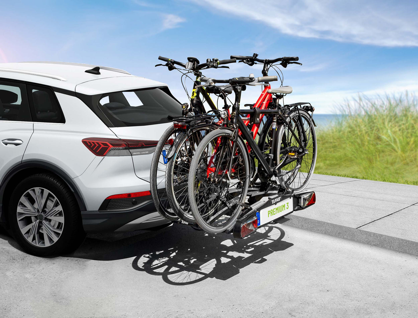 Porte-vélos 3 vélos plateforme pliable et basculant PREMIUM III - EUFAB