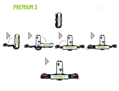 Porte-vélos 3 vélos plateforme pliable et basculant PREMIUM III - EUFAB