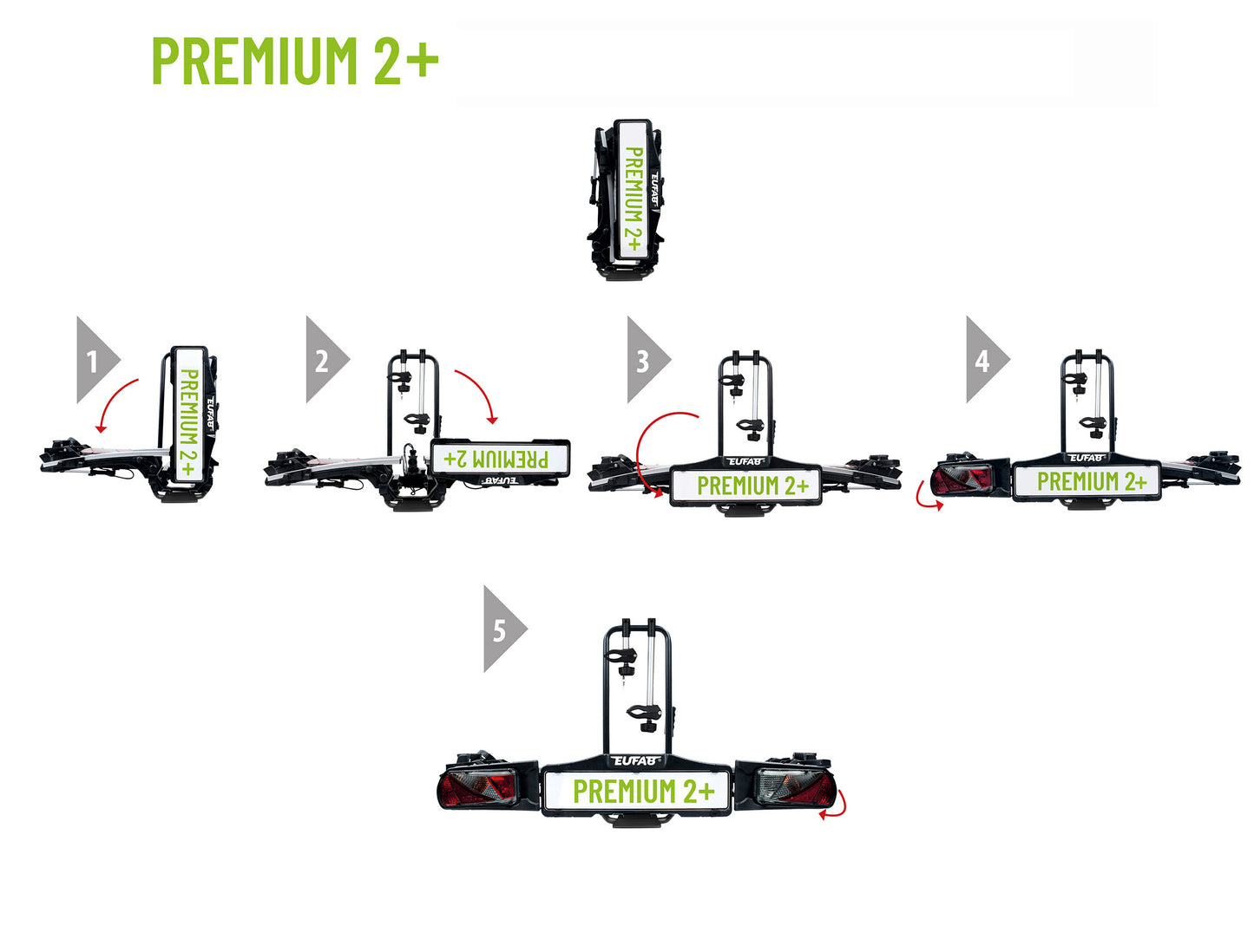 Porte-vélos 2 vélos PREMIUM II PLUS spécial grand hayon - EUFAB