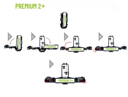 Porte-vélos 2 vélos PREMIUM II PLUS spécial grand hayon - EUFAB