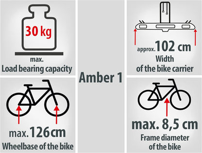 Porte-vélo 1 vélo sur attelage AMBER1 - EUFAB