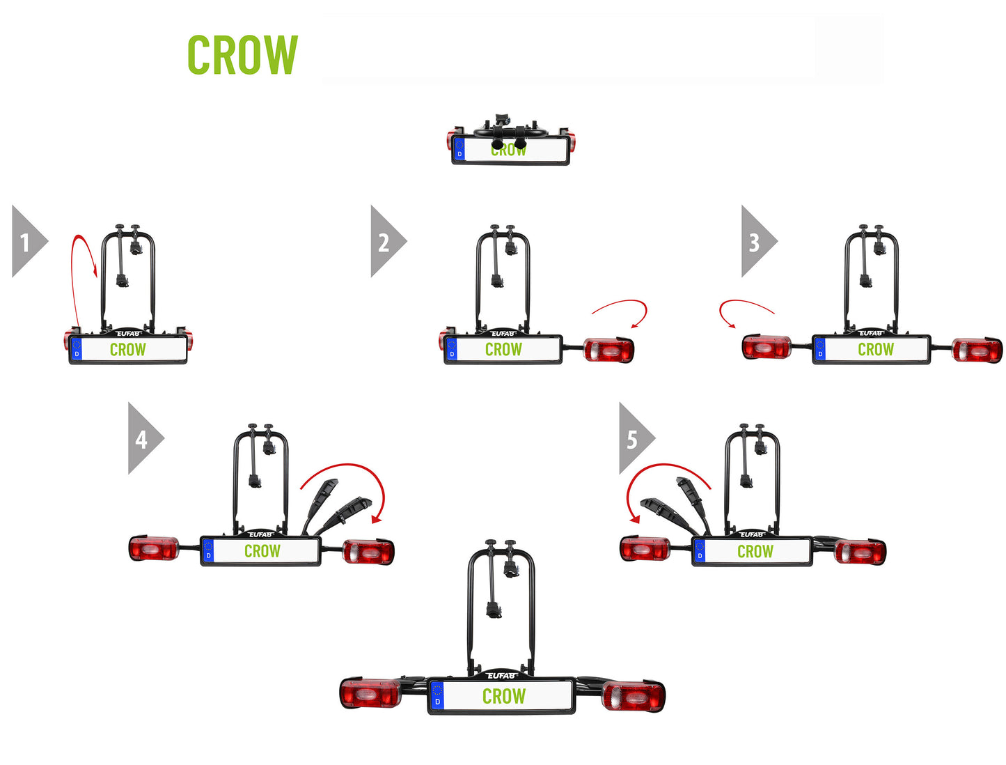 Porte-vélos 2 vélos sur attelage CROW - EUFAB