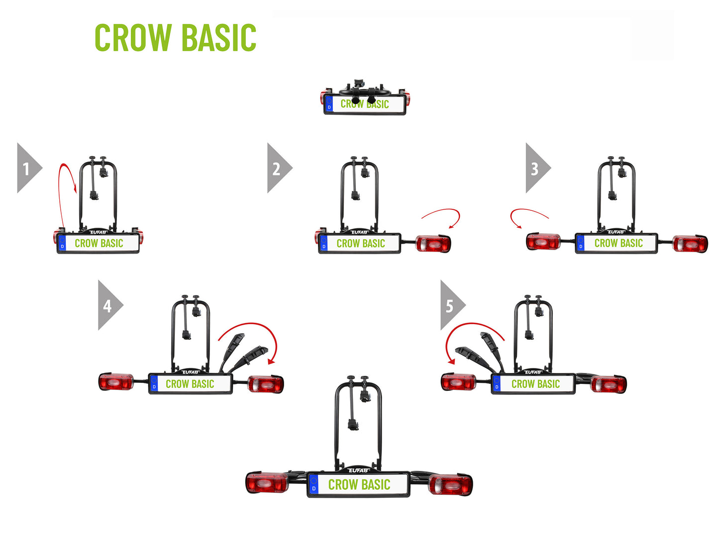 Porte-Vélos 2 Vélos CROW BASIC - EUFAB