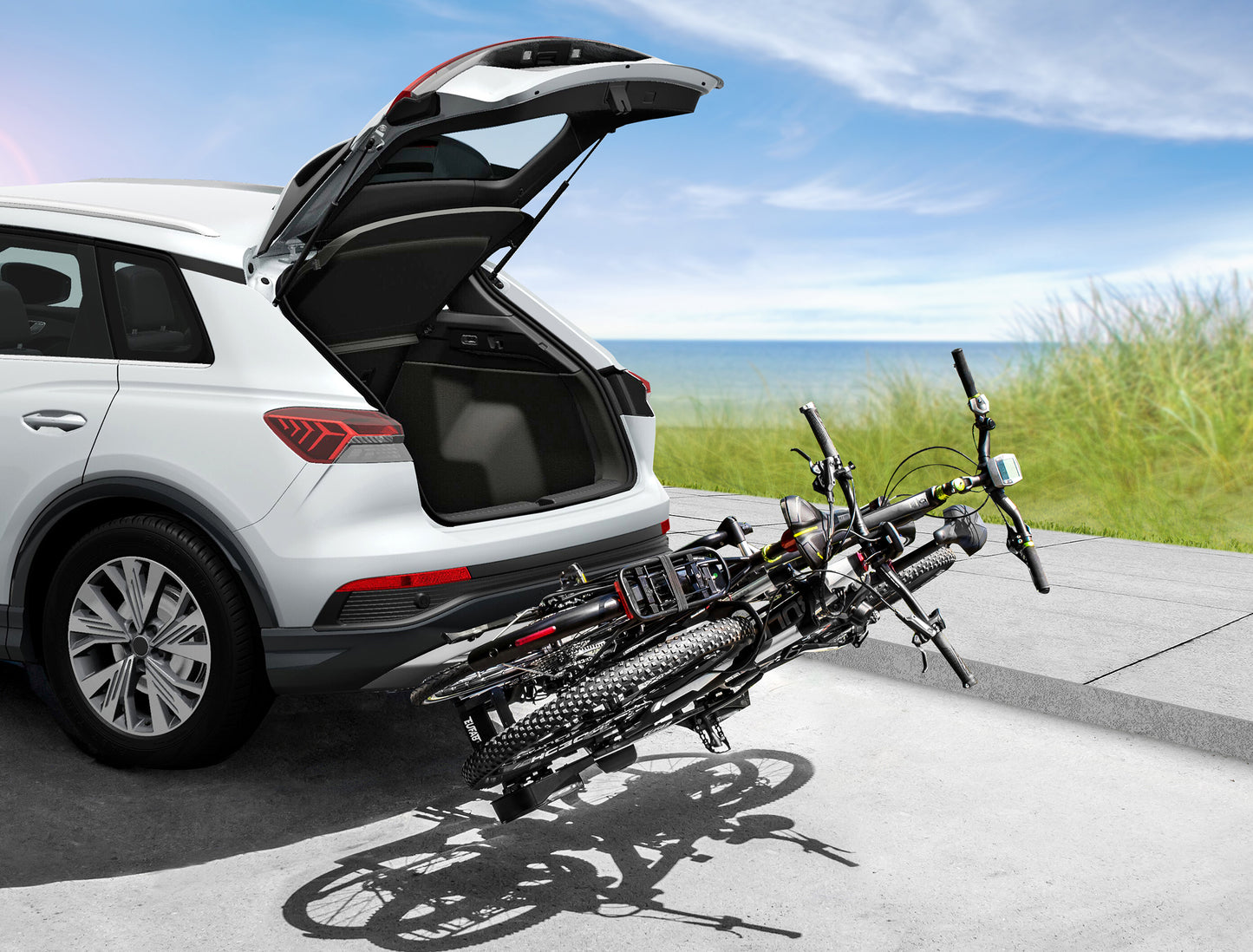 Porte-vélos 2 vélos sur attelage basculante et pliable FINCH II- EUFAB