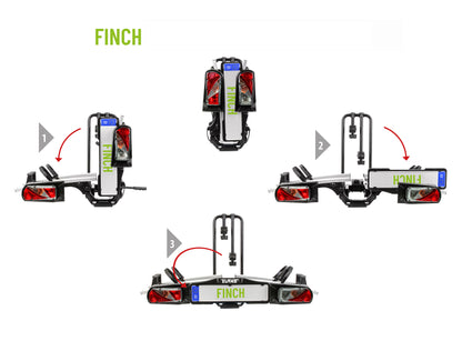 Porte-vélos 2 vélos sur attelage basculante et pliable FINCH II- EUFAB