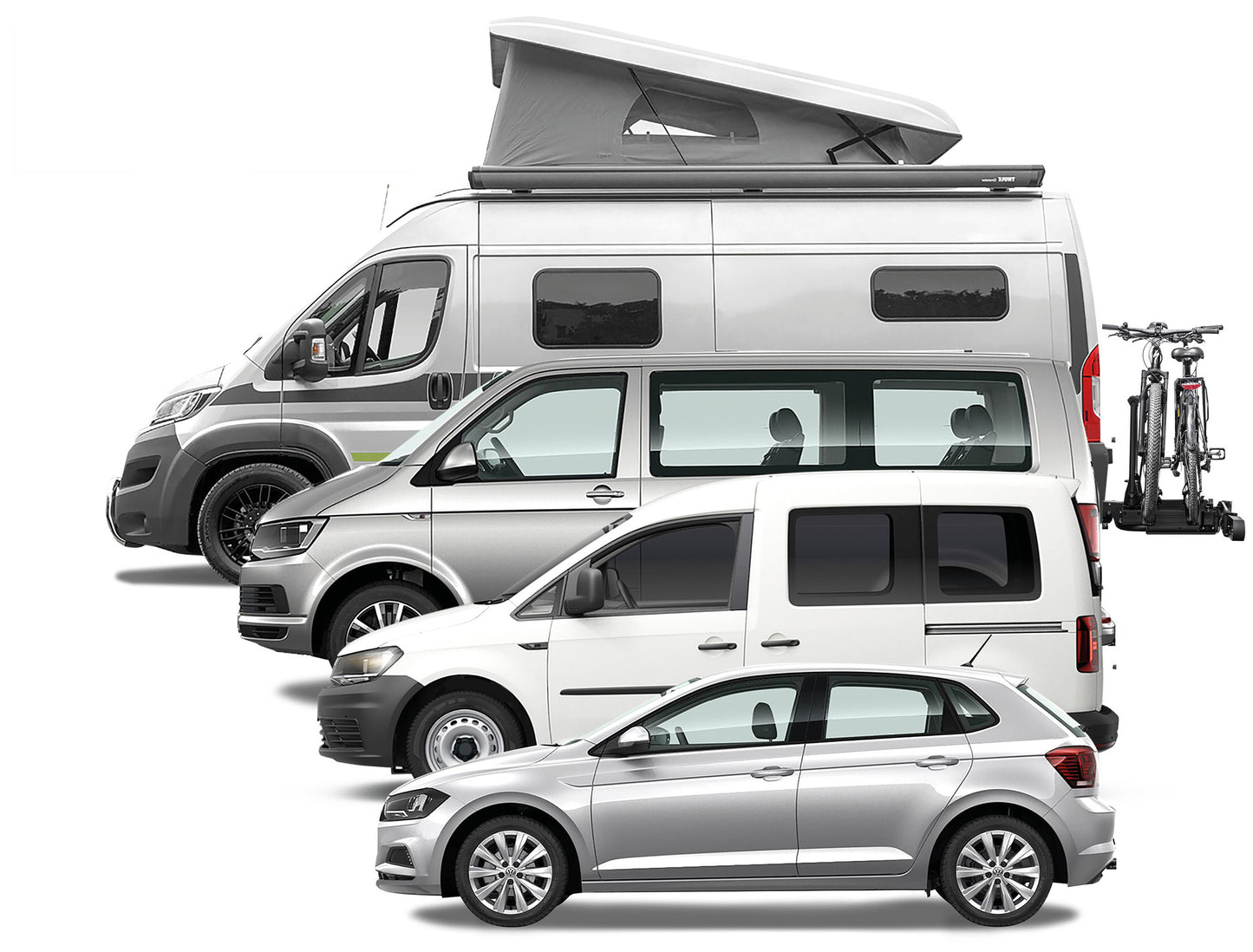 Porte-vélos 2 vélos spécial Portes battantes Fourgon SD260 Silver - EUFAB
