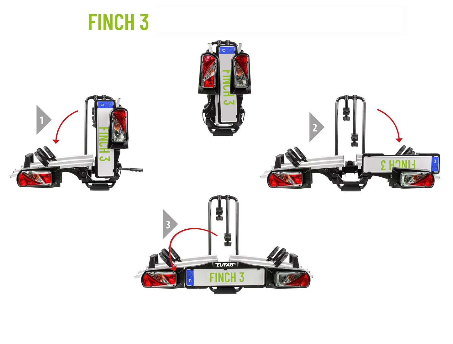 Porte-vélos 3 vélos plateforme FINCH III - EUFAB