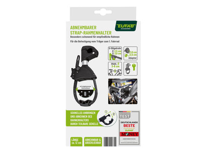 Porte-vélo EUFAB: Fixe-cadre Court Amovible Ø 25 + 30 mm Antivol avec Collier de serrage - Porte-vélos EUFAB