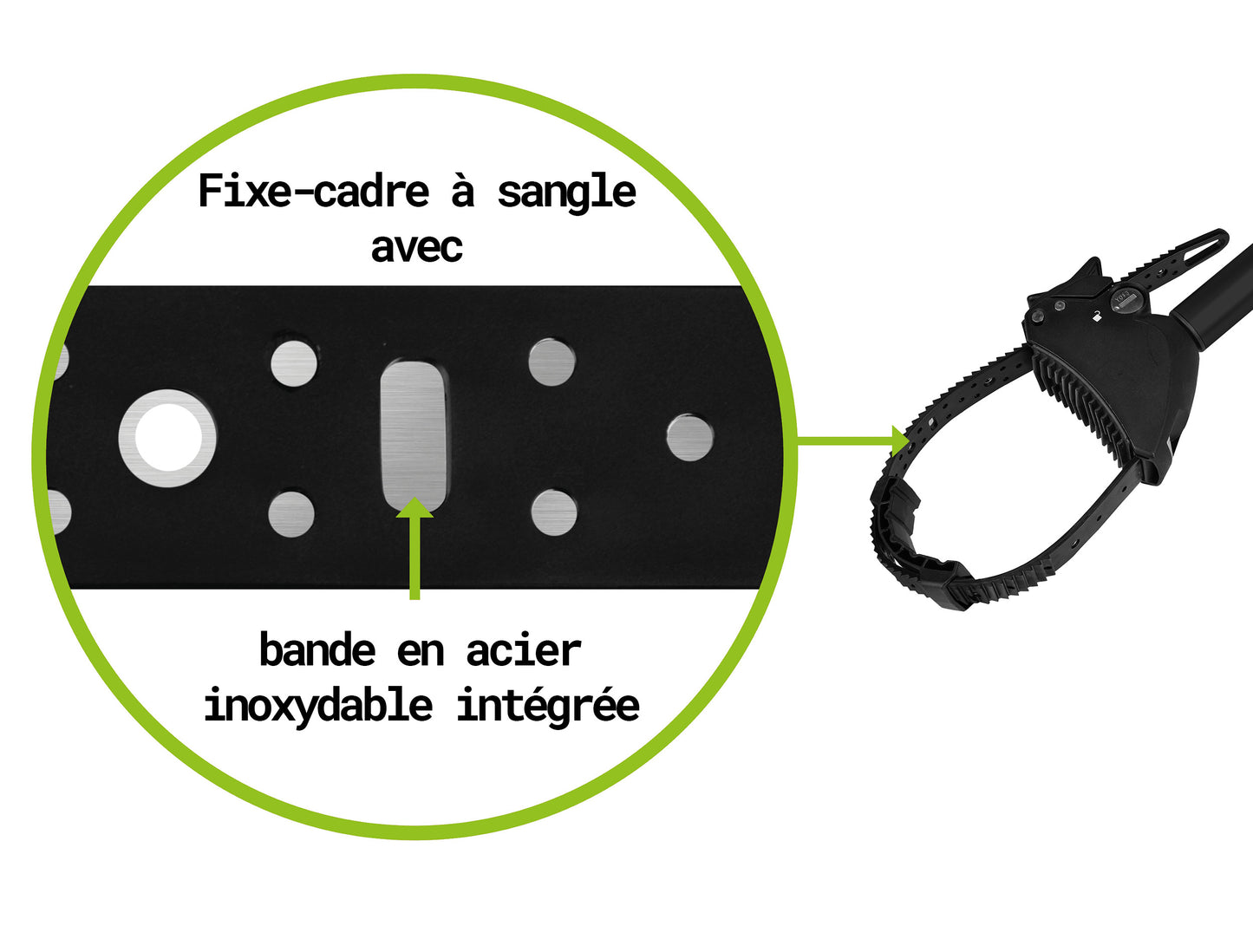 Porte-vélo EUFAB: Fixe-cadre Court Amovible Noir Ø 25 + 30 mm Antivol avec Collier de serrage - Porte-vélos EUFAB