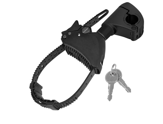 Porte-vélo EUFAB: Fixe-cadre Court Amovible Noir Ø 25 + 30 mm Antivol avec Collier de serrage - Porte-vélos EUFAB