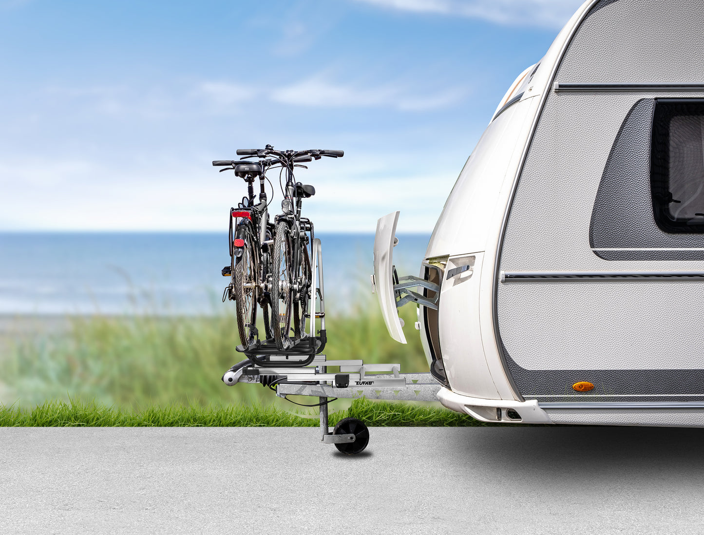 Porte-vélos 2 vélos BS260 pour flèche de caravane ou de remorque - EUFAB