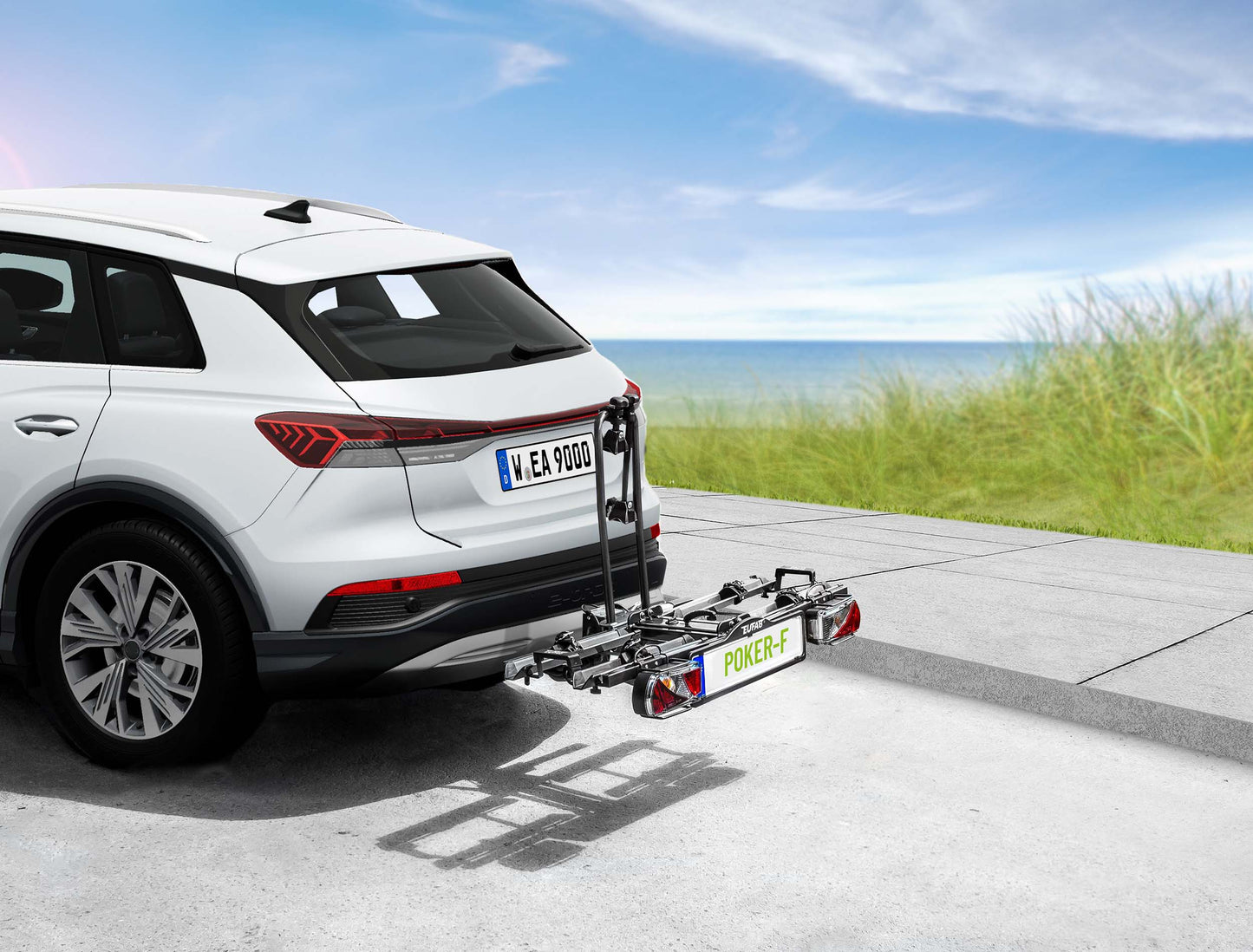 Porte-vélos 2 vélos sur attelage POKER-F pliable et basculant - EUFAB