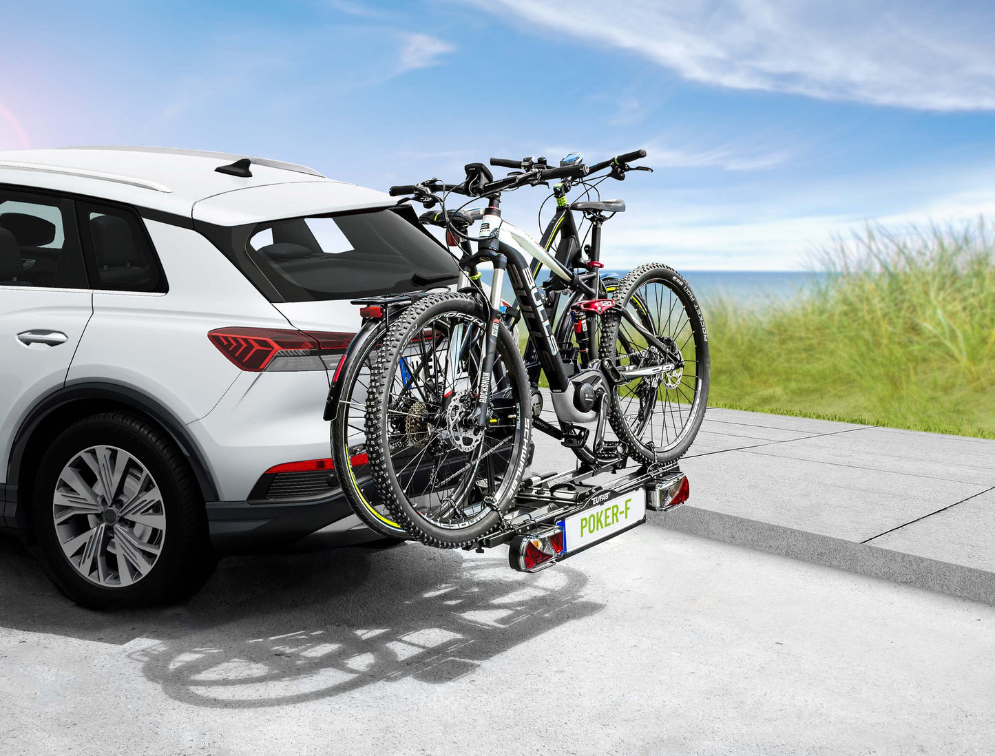 Porte-vélos 2 vélos sur attelage POKER-F pliable et basculant - EUFAB