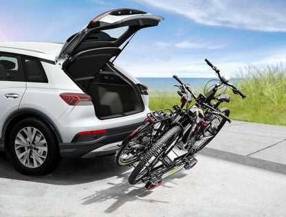 Porte-vélos 2 vélos sur attelage POKER-F pliable et basculant - EUFAB