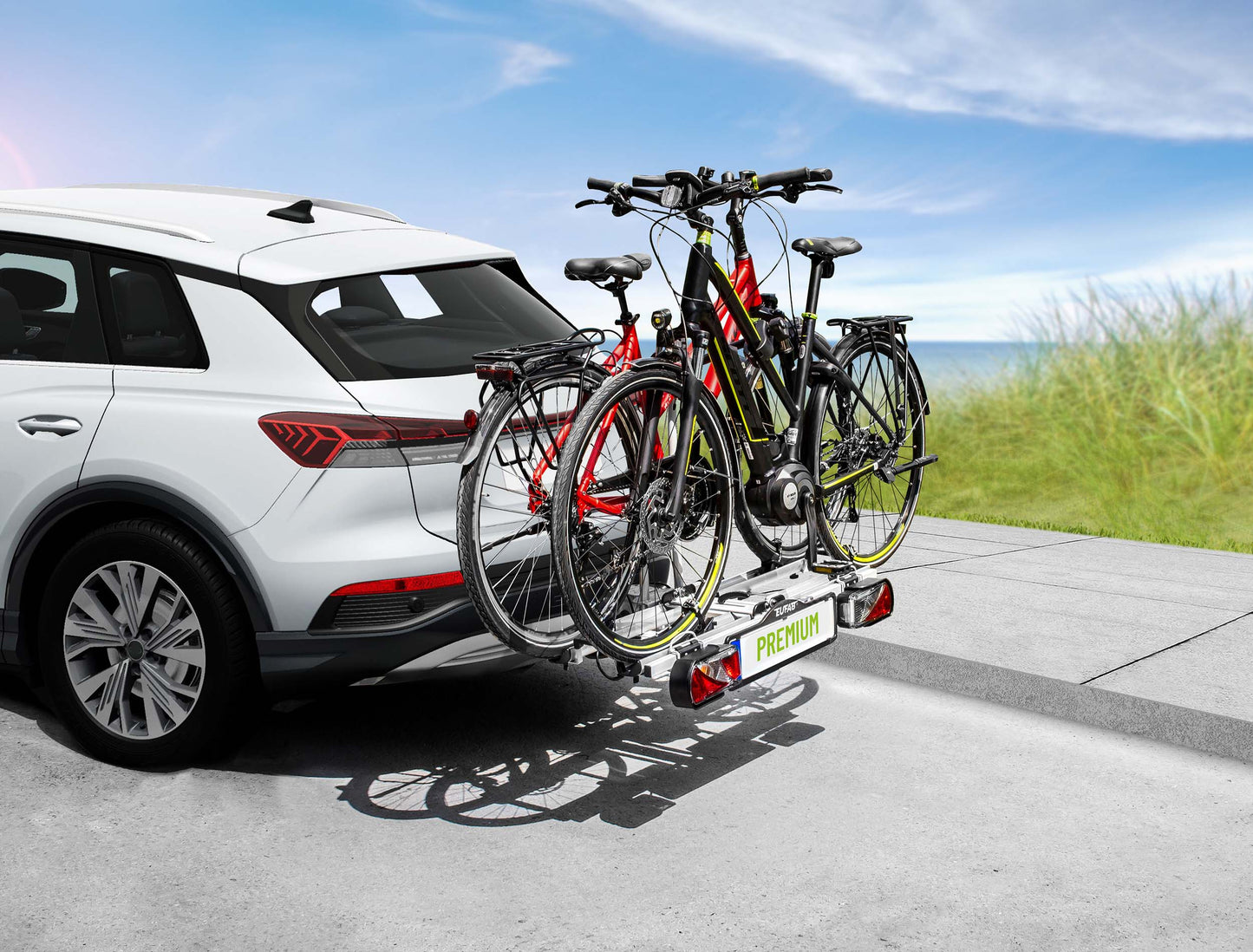Porte-vélos 2 vélos sur attelage PREMIUM pliable et basculant - EUFAB
