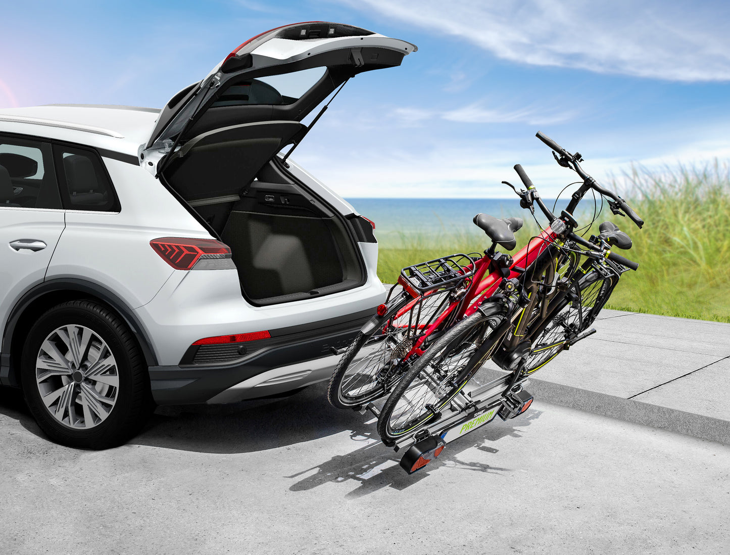 Porte-vélos 2 vélos sur attelage PREMIUM pliable et basculant - EUFAB