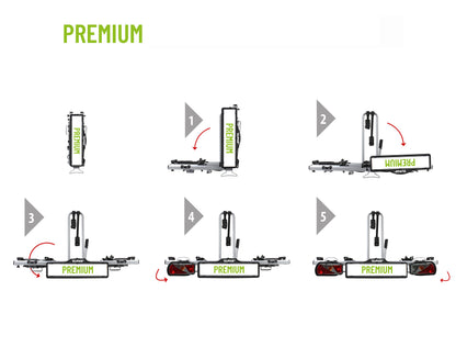 Porte-vélos 2 vélos sur attelage PREMIUM pliable et basculant - EUFAB