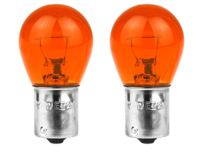 Jeu de 2 Ampoules 12V 21W BAU15S orange
