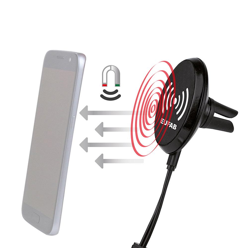 Support magnétique EUFAB pour smartphone avec chargeur à induction sans fil