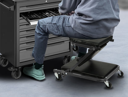 Chariot de visite mécanicien et tabouret 2 en 1